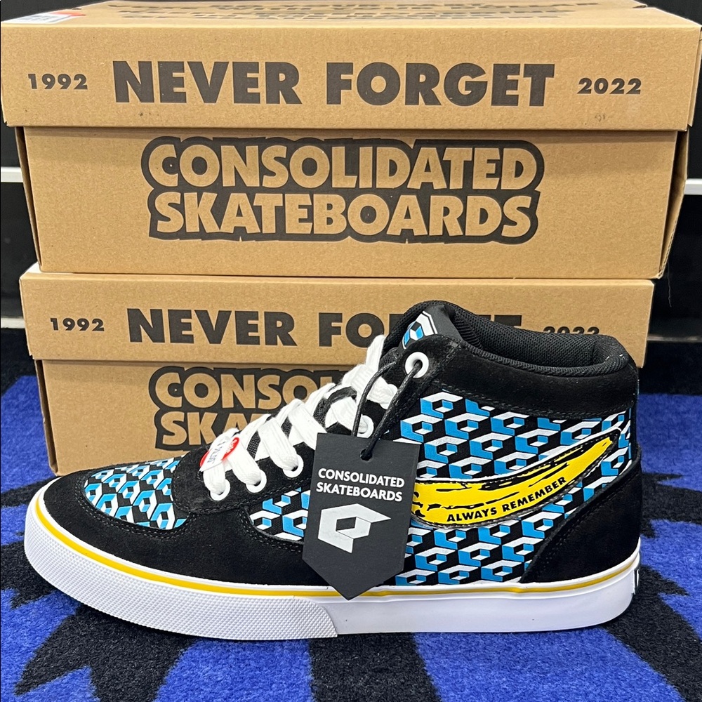 Consolidated Skateboards Black and Blue Sneakers